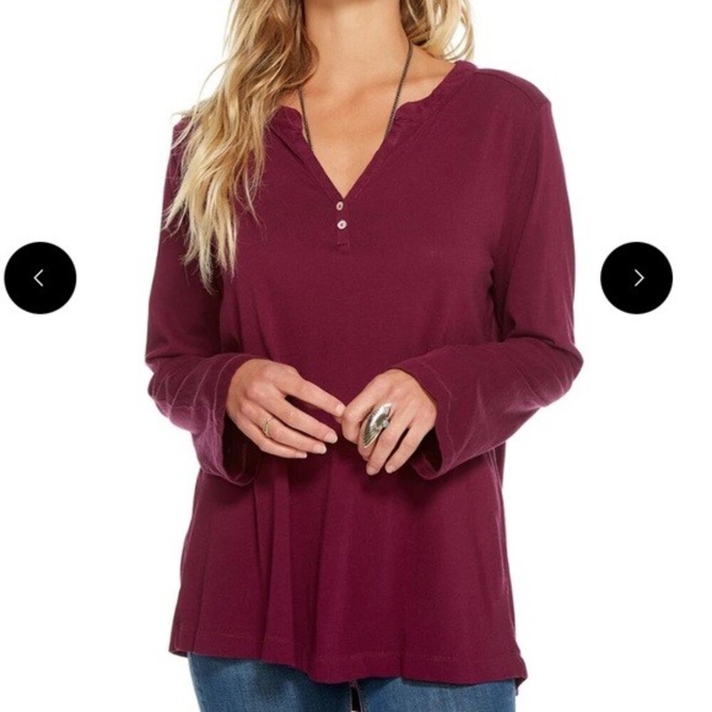Chaser Shirt Purple Long Sleeve Everyday Berry Cotton Knit Top Extra Small NWT